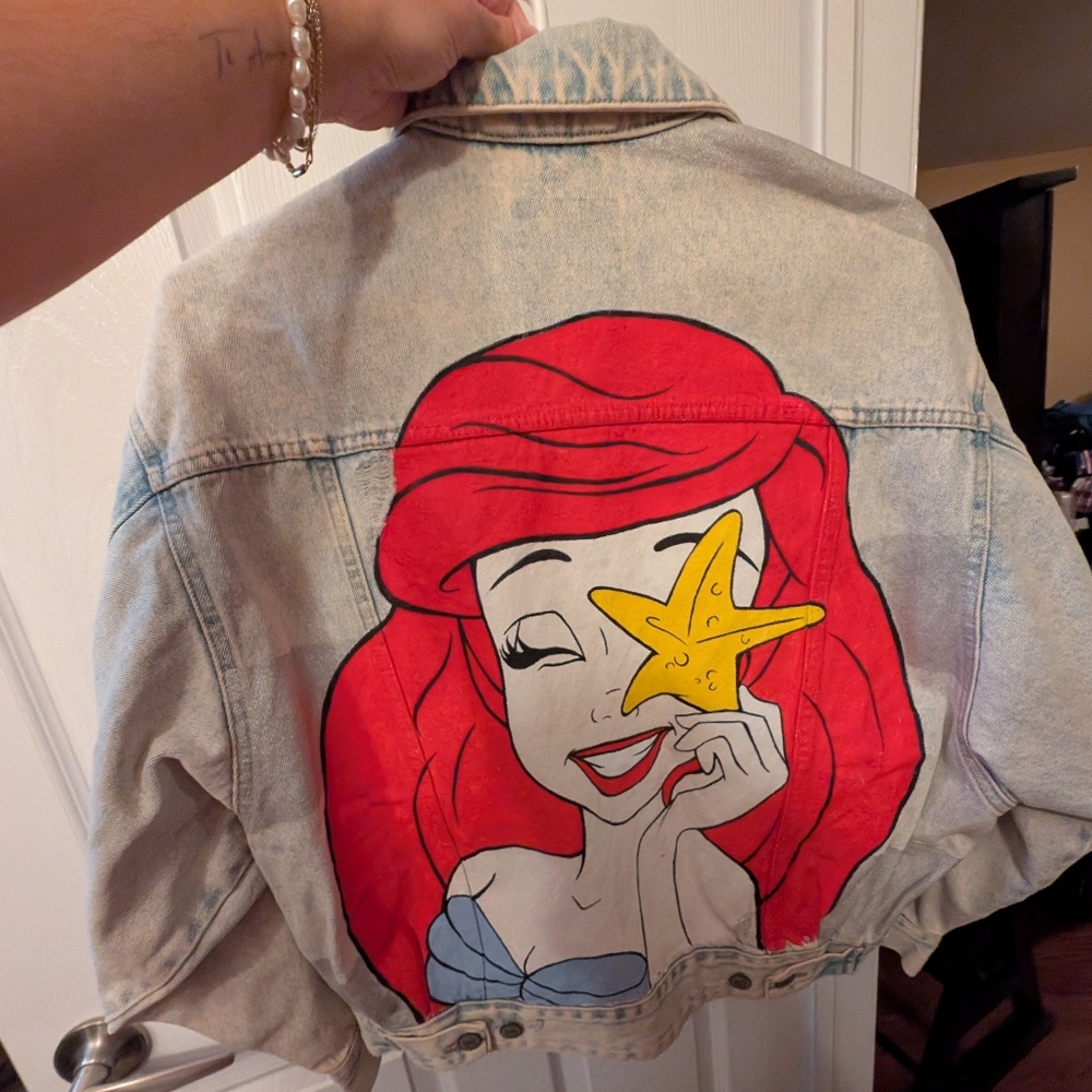 Handmade Denim Jacket with Ariel
